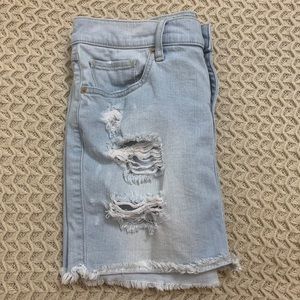 Express Light Wash Denim Skirt